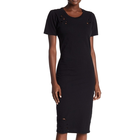 distressed midi dress